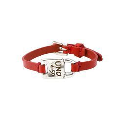 Pulsera de plata y cuero rojo de la colección UNOde50 para San Valentín Genderless