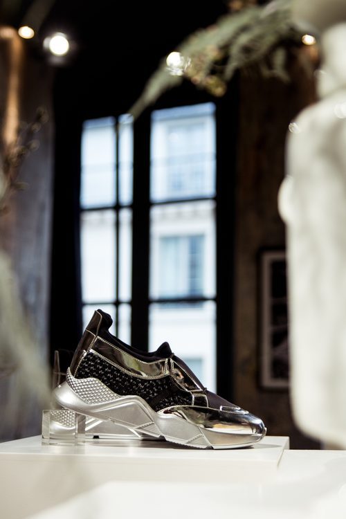 Zapatillas deportivas plateadas y negras de Clergerie hombre para la temporada FW18