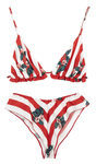 Bikini de rayas rojas y blancas con estampado de flores de Asos para San Valentín 2018