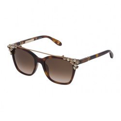 Nuevo diseño de gafas de Carolina Herrera en color marrón con el clip-on dorado de perlas 2018