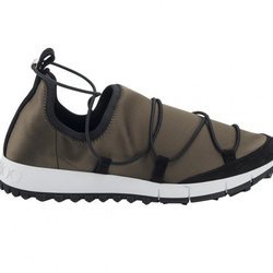 Zapatilla marrón con cuerdas elasticas de la Nueva Colección de Jimmy Choo 2018