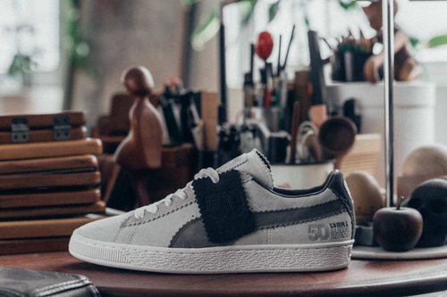 Zapatilla Puma gris con la colaboración de Michael Lau 2018