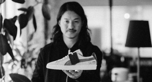 Michael Lau con el nuevo modelo de zapatilla Puma por su 50 aniversario 2018