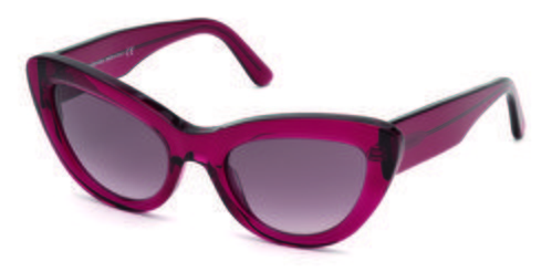 Gafas moradascon aire retro de Balenciaga de la nueva colección Primavera/Verano 2018