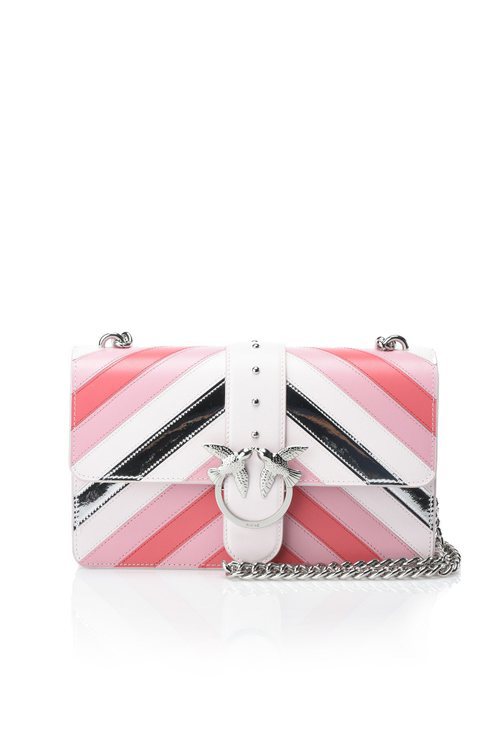 Bolso a rayas en tonos rosas de Pinko Primavera/Verano 2018