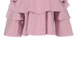 Blusa palabra de honor a rayas blancas y rojas de Pinko Primavera/Verano 2018