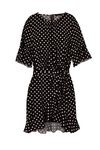 Vestido corto negro de topos blancos de la nueva colección de Dándara 2018