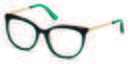 Gafas en forma de ojo de gato azules turquesa de la colección de Guess SS18