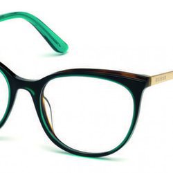 Gafas en forma de ojo de gato azules turquesa de la colección de Guess SS18