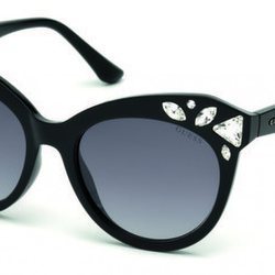 Gafas de sol negras con forma de ojo de gato y brillantes incrustados de la colección de Guess SS18