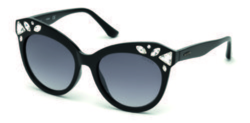 Gafas de sol negras con forma de ojo de gato y brillantes incrustados de la colección de Guess SS18