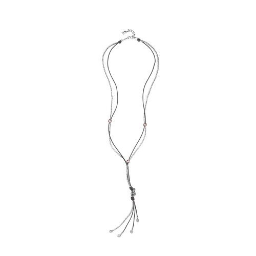 Collar largo en cuero y plata de Unode50 de la colección 'Jungle' para esta primavera/verano 2018