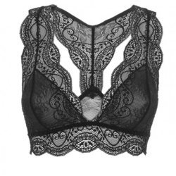Bralette de encaje negro y la espalda cruzada de la la colección de Black Limba primavera/verano 2018