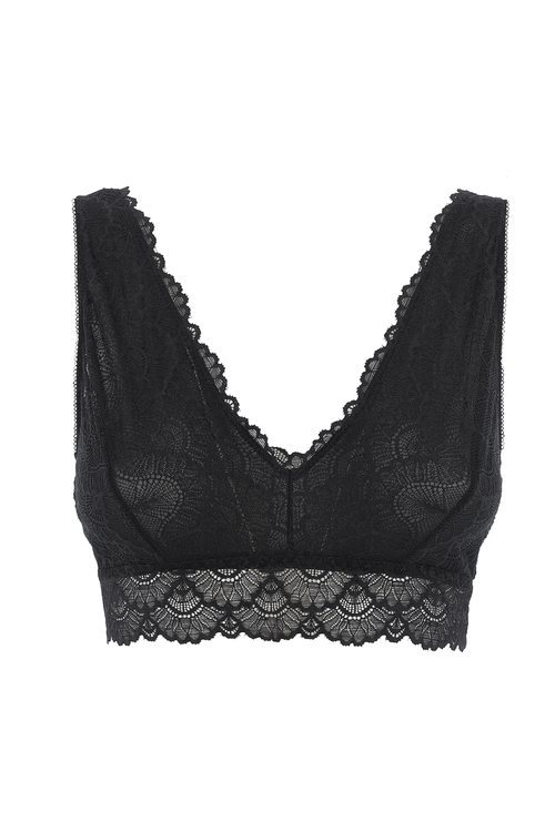 Bralette de anchas tiras de encaje negro de la la colección de Black Limba primavera/verano 2018