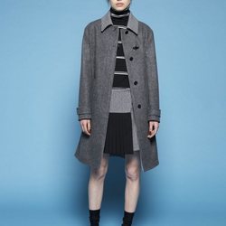 Abrigo largo negro de cuadros de Fay otoño/invierno 2018
