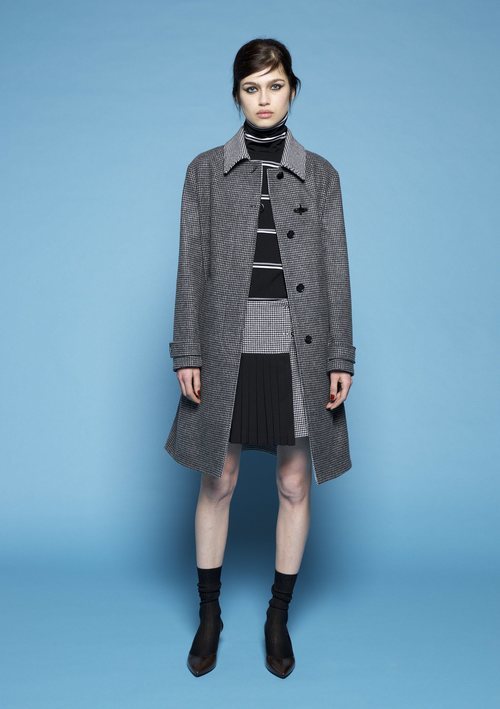 Abrigo largo negro de cuadros de Fay otoño/invierno 2018