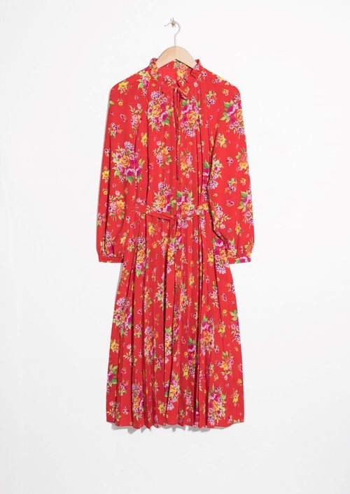 Vestido rojo de estampado floral de la Nueva Colección Primavera/Verano 2018 de & Other Stories