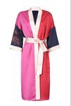 Kimono maxi azul marino, rosa y rojo de la nueva colección de Pinko de kimonos