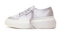 Zapatilla Up5 en gris clarita con plataforma de color blanca de Superga