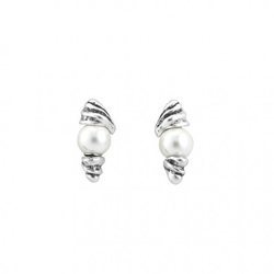 Pendientes plateados con perlas incrustadas de Unode50 primavera/verano 2018