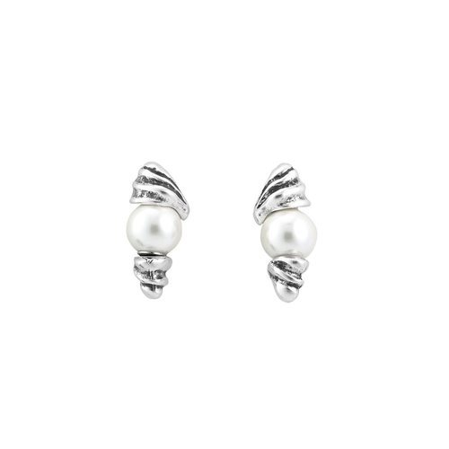 Pendientes plateados con perlas incrustadas de Unode50 primavera/verano 2018