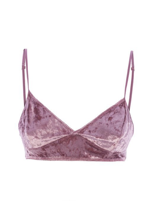 Bralette de terciopelo rosa de la la colección de Black Limba primavera/verano 2018