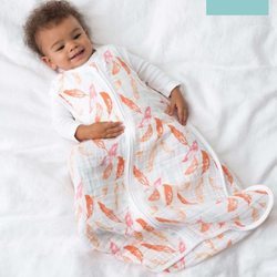 Ligero saco de dormir con estampados de hojas de Aden+Anais primavera 2018
