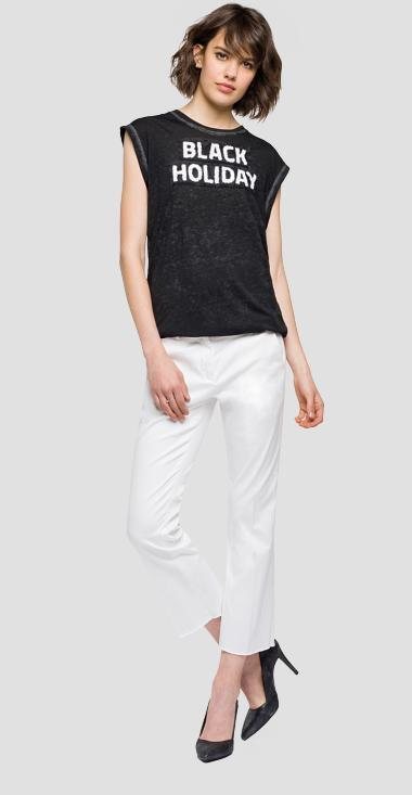 Camiseta negra de tirantes de mujer de la nueva colección primavera/verano 2018 de Replay