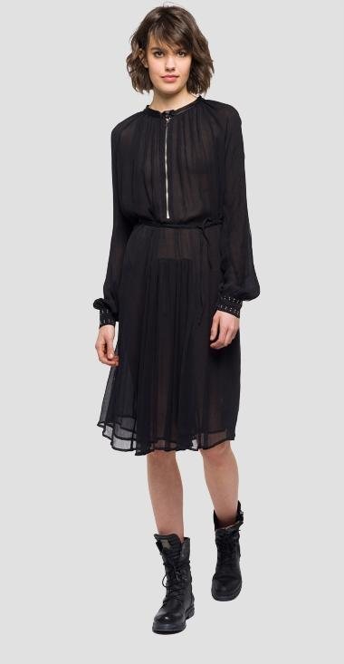 Vestido midi en color negro de la nueva colección primavera/verano 2018 de Replay