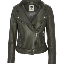 Chaqueta de cuero suave en color verde oliva de la nueva colección primavera/verano 2018 de Osant