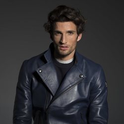 Cazadora de cuero para hombre en color azul de la nueva colección primavera/verano 2018 de Osant