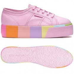 Zapatillas rosa claro con la plataforma a colores de Superga primavera/verano 2018