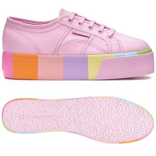 Zapatillas rosa claro con la plataforma a colores de Superga primavera/verano 2018