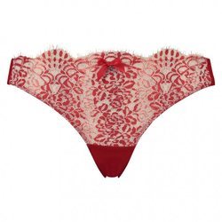 Braguitas brasileñas de encaje rojo y blanco de Hunkermöller primavera/verano 2018