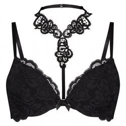 Sujetador negro con tira para el cuello adherida de Hunkermöller primavera/verano 2018