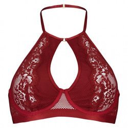 Bralette rojo de encaje y rejilla de Hunkermöller primavera/verano 2018