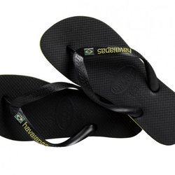 Chancla Havaianas Brasil Layers en color negra con las tiras negras 2018