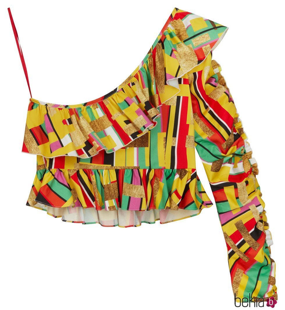 Top estampado de colores asimétrico de la nueva colección de Asos Madre in Kenia 2018