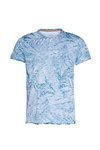 Camisa azul con estampados de plantas de Salsa para la primavera 2018