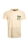 Camisa amarilla con el bolsillo de estampado tropical de Salsa para la primavera 2018