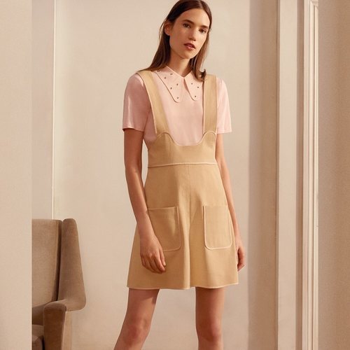 Peto corto camel sencillo de la nueva colección de MAX&Co primavera/verano 2018