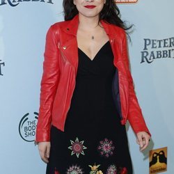 Ana Arias con el flequillo corto en la premiere de "Peter Rabbit" 2018