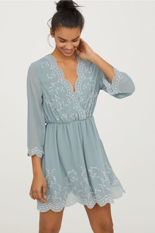 Vestido bordado de la nueva colección de primavera de H&M