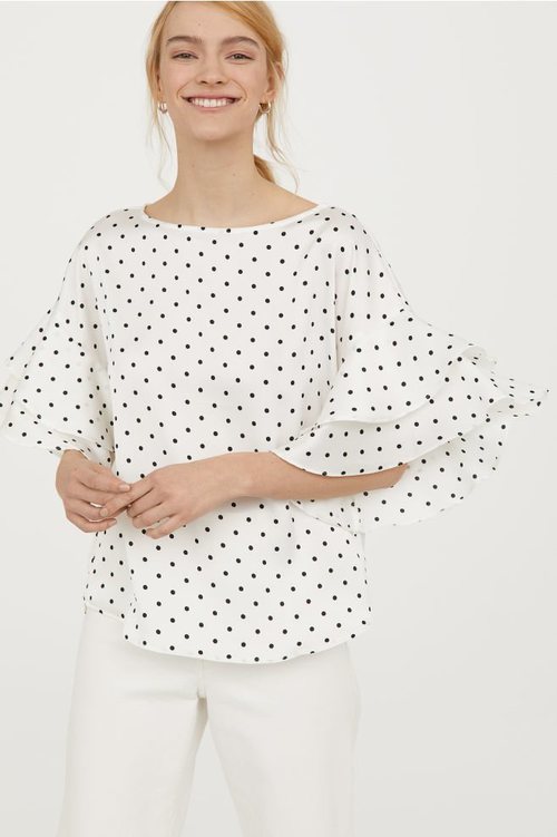 Blusa de mangas acampanadas de la nueva colección de primavera de H&M