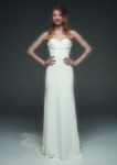Vestido blanco liso de Pronovias colección avance 2019