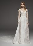 Vestido de transparencias, estampados y tul de Pronovias colección avance 2019