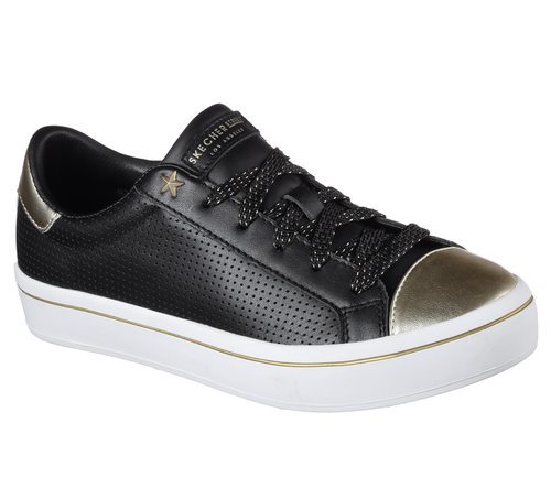 Zapatillas metalizadas negras y doradas de Skechers Street 2018