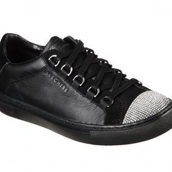 Zapatillas negras con brillantes en la punta de Skechers Street 2018