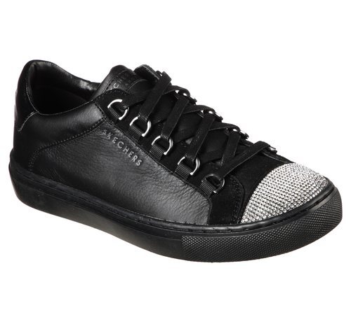 Zapatillas negras con brillantes en la punta de Skechers Street 2018