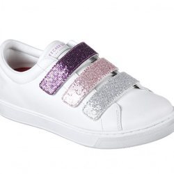 Zapatillas blancas con las tiras de brillantes de Skechers Street 2018